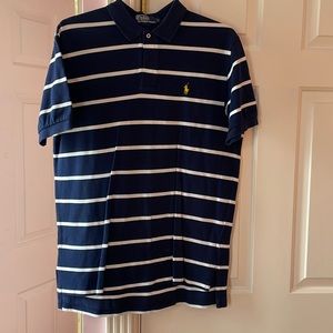 Men’s polo. Maybe white stripe. Size large.